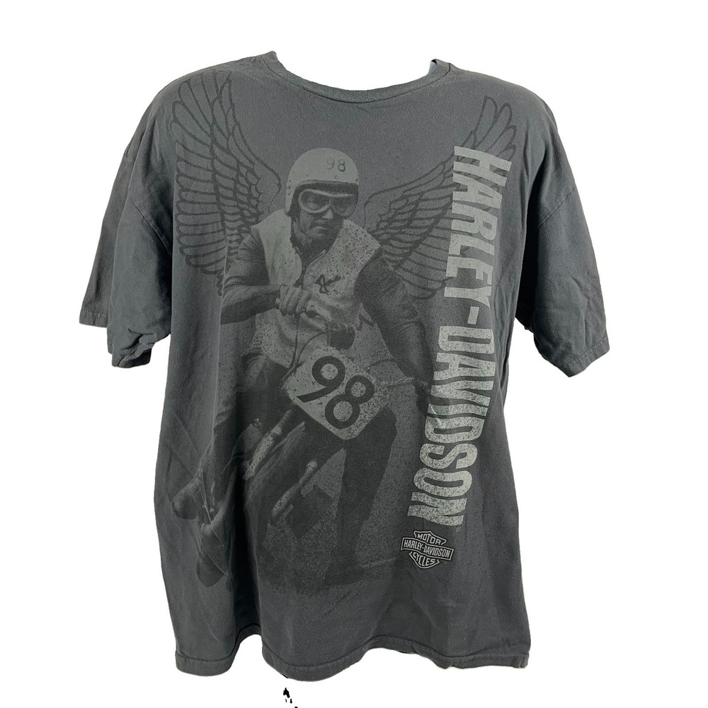 Harley-Davidson Shirt Men's XL Gray Orlando Florida Racer Eagle Graphics